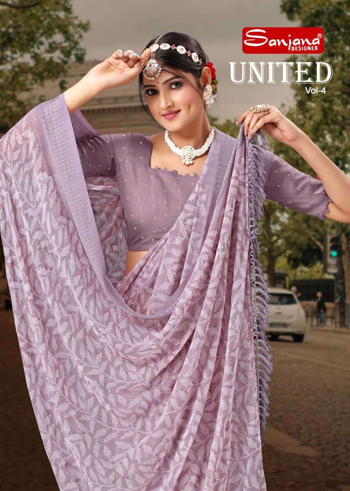 sanjana united vol 4 series 119-124 weightless saree