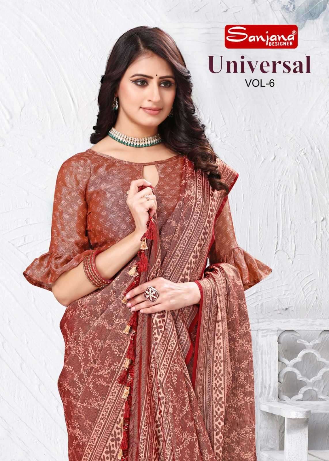 sanjana universal vol 6 series 131-136 brasso saree