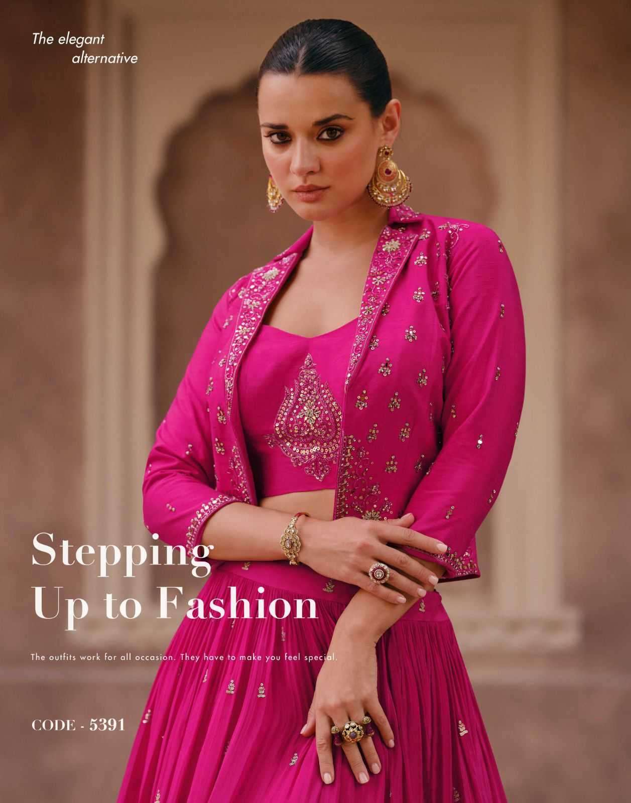 sayuri simran nx series 5391-5392 chinon silk readymade dress