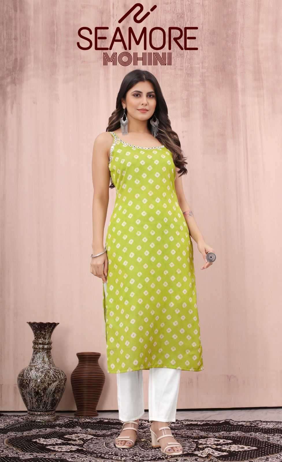 seamore mohini series 205-209 Digitally printed Chanderi silk kurti