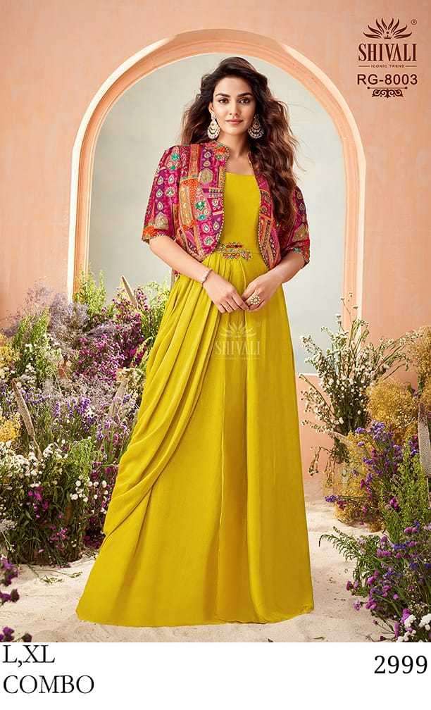 shivali designer readymade indo western gown wedding collection new design 2024