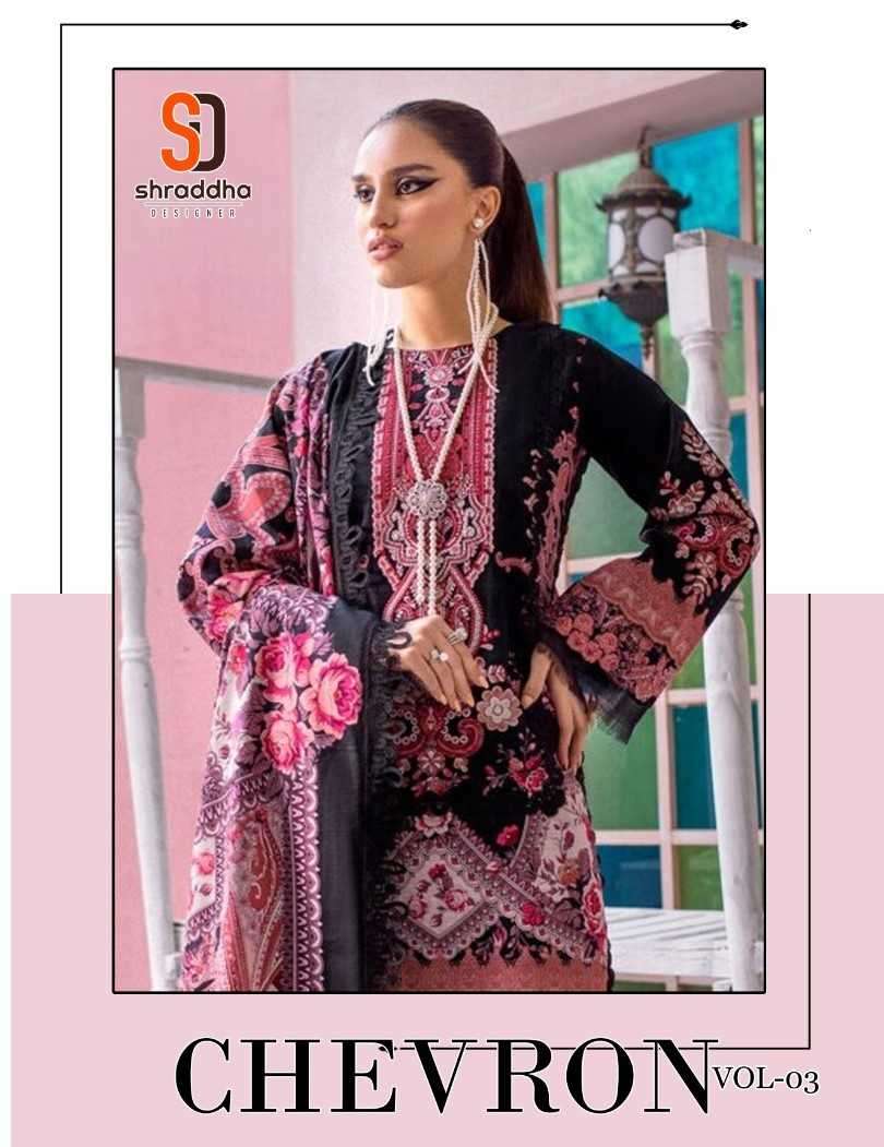 shraddha chevron vol 3 series 3001-3006 lawn cotton suit 