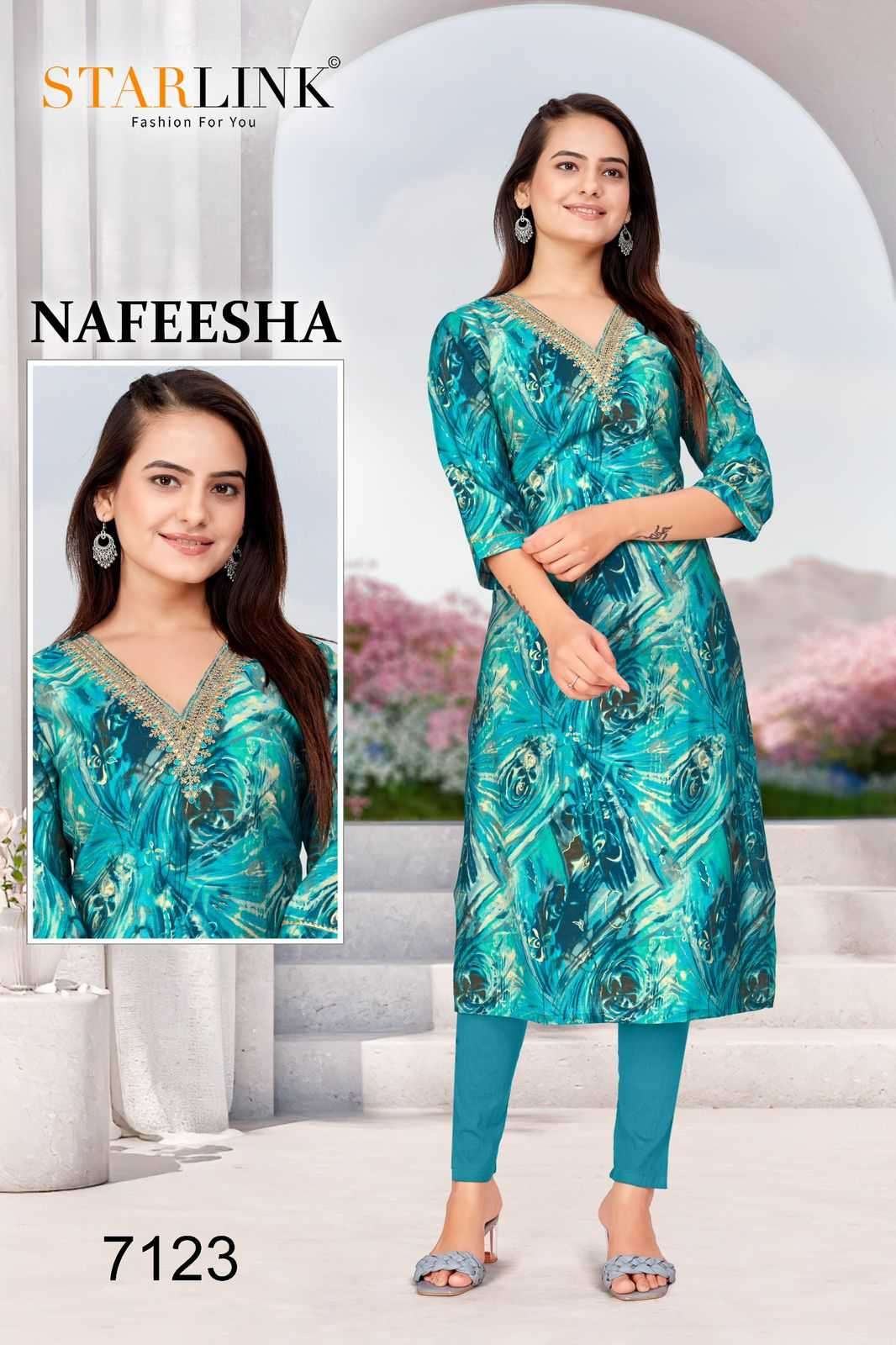 starlink nafeesha series 7101-7124 modal chanderi kurti 