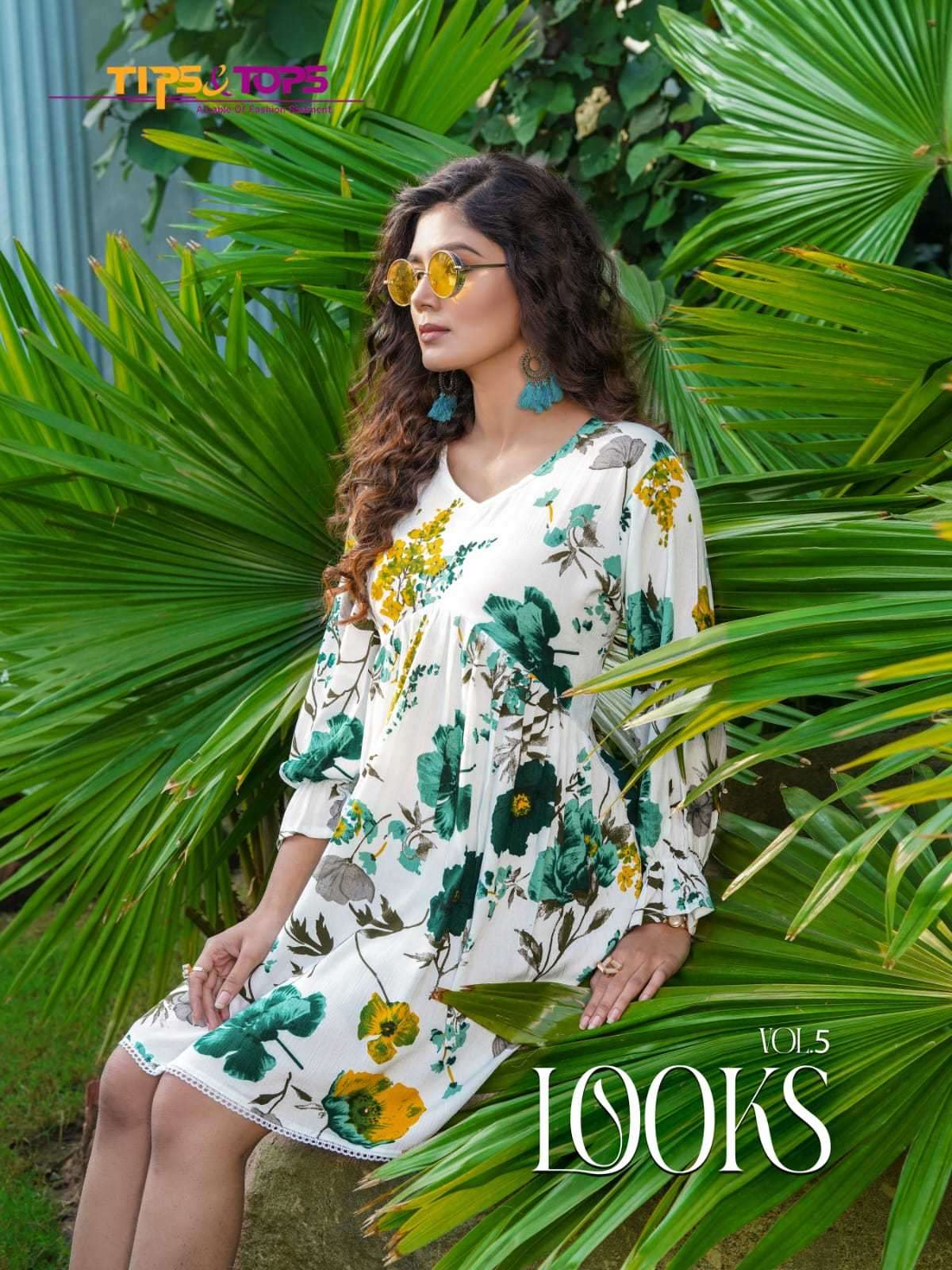 tip and tops looks vol 5 series 101-106 Heavy Reyon Wrinkle Print kurti