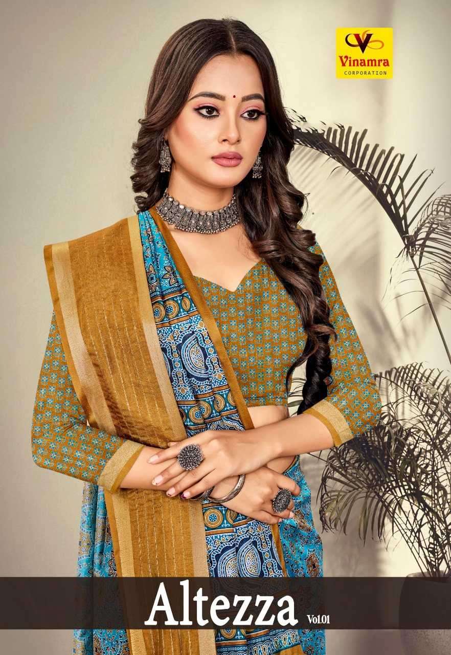 vinamra altezza vol 1 series 5401-5408 cotton sequence saree