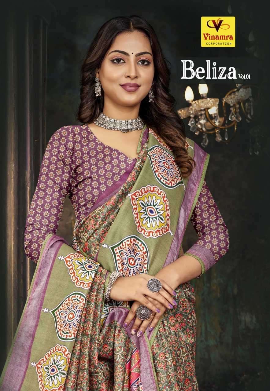 vinamra beliza vol 1 series 5301-5308 cotton pattu saree