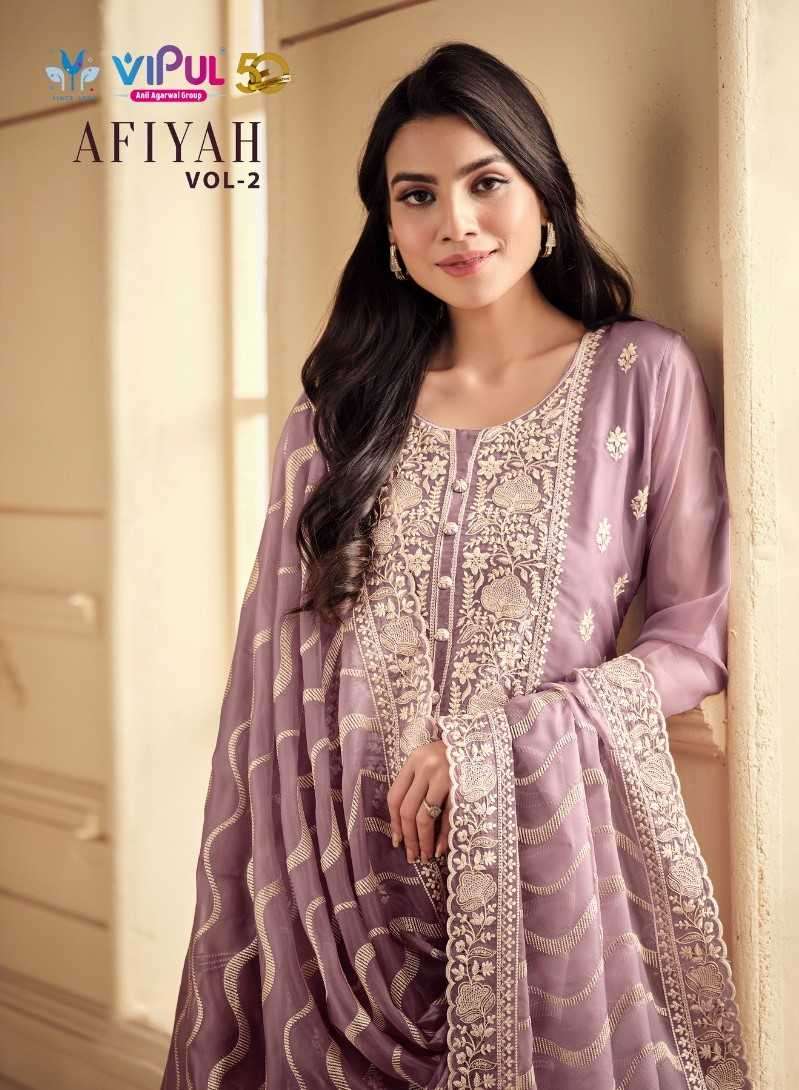 vipul fashion afiyah vol 2 series 5621-5626 organza suit 