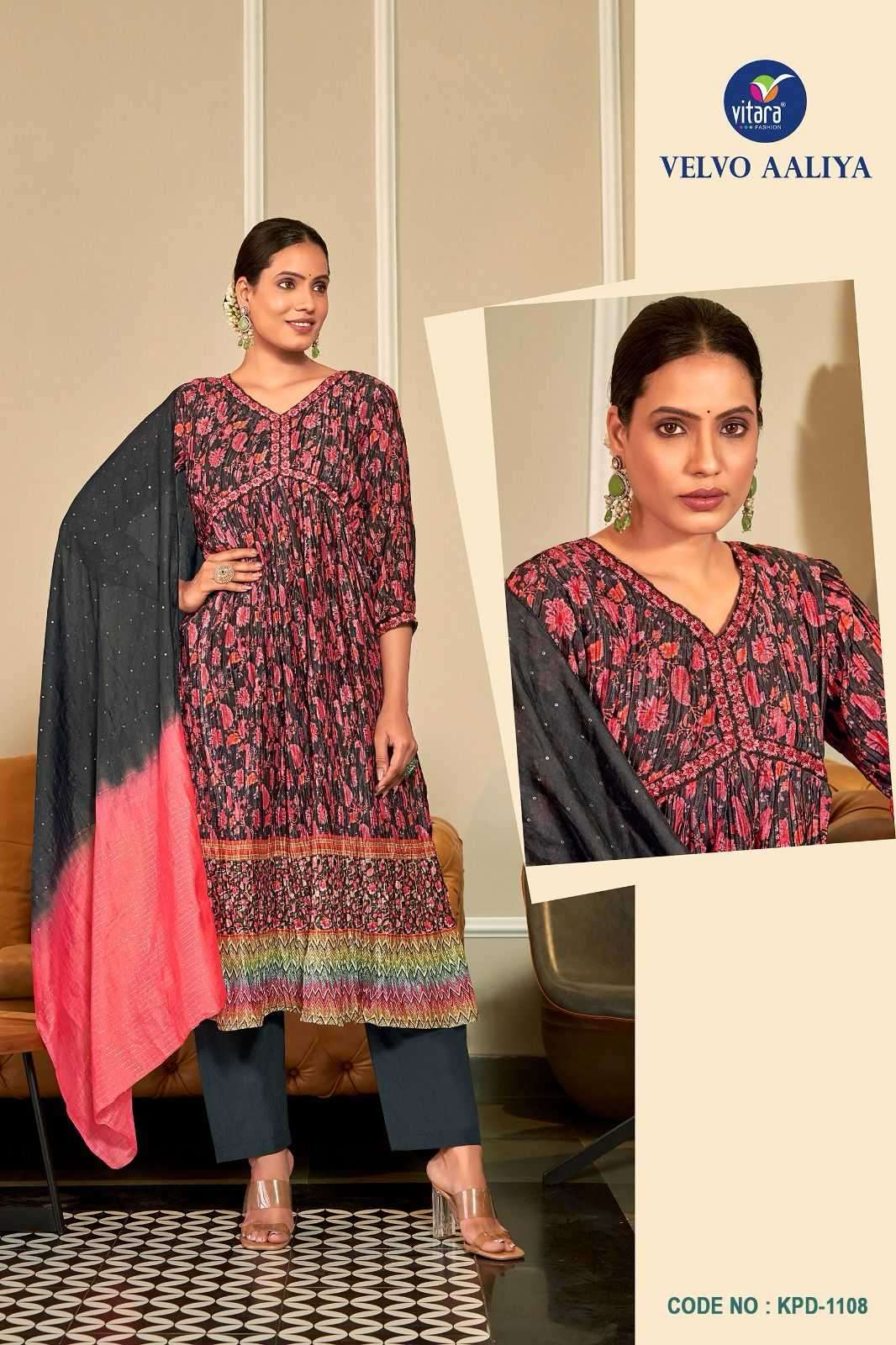 vitara fashion velvo aaliya series 1108-1113 chinon readymade suit 