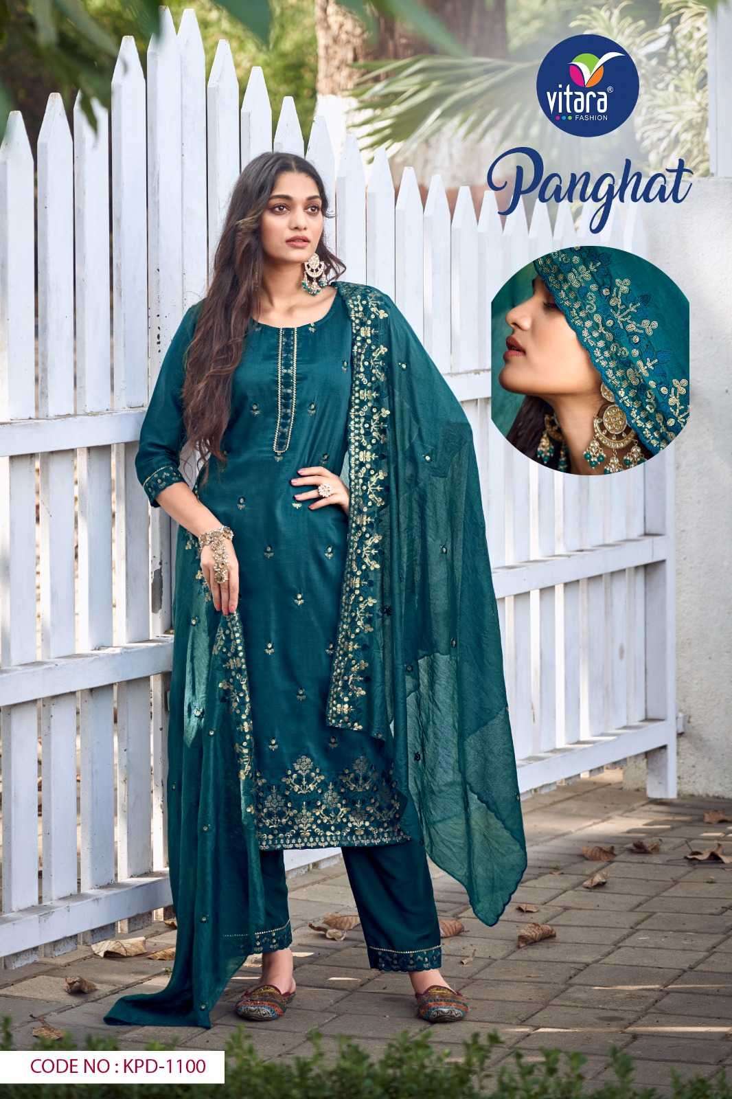 vitara panghat series 1097-1100 heavy chinon readymade suit 
