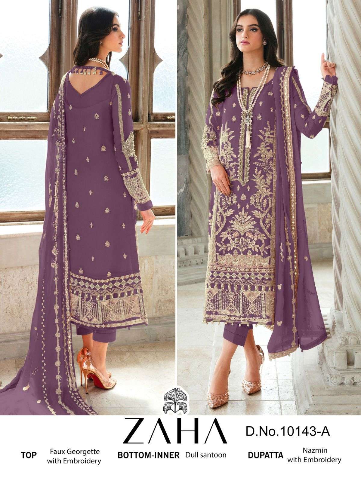 Zaha 10143-A hits colors designer georgette suit