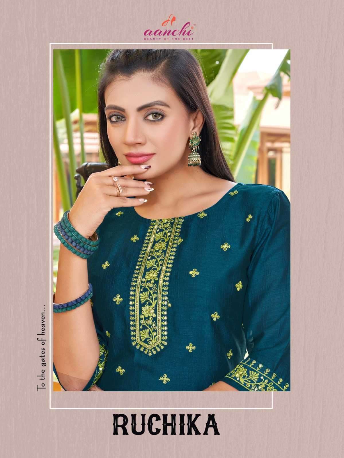 aanchi ruchika series 1001-1005 vichitra with linning kurti 