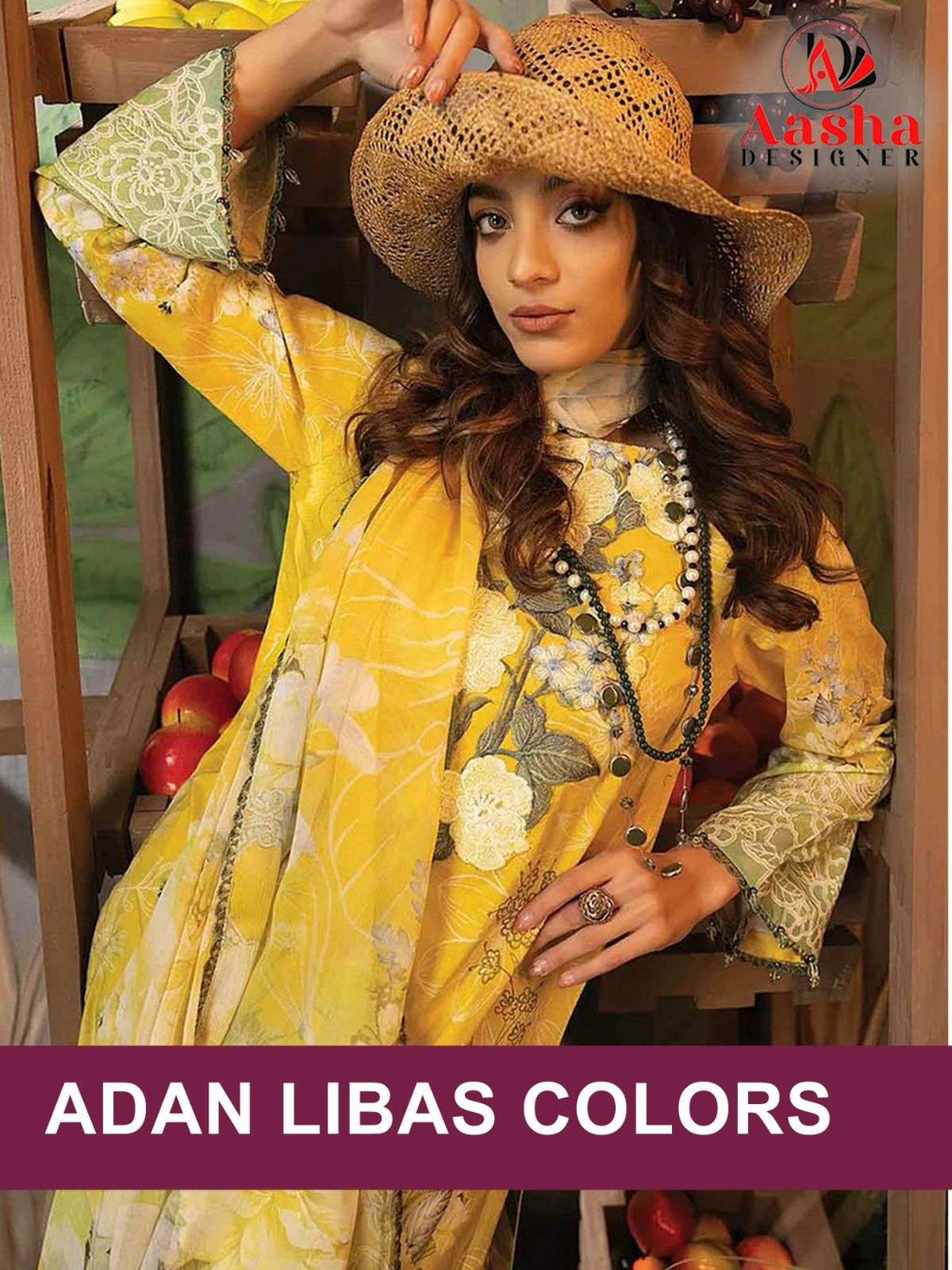 AASHA ADAN LIBAS COLORS 1013 designer pure cotton suit