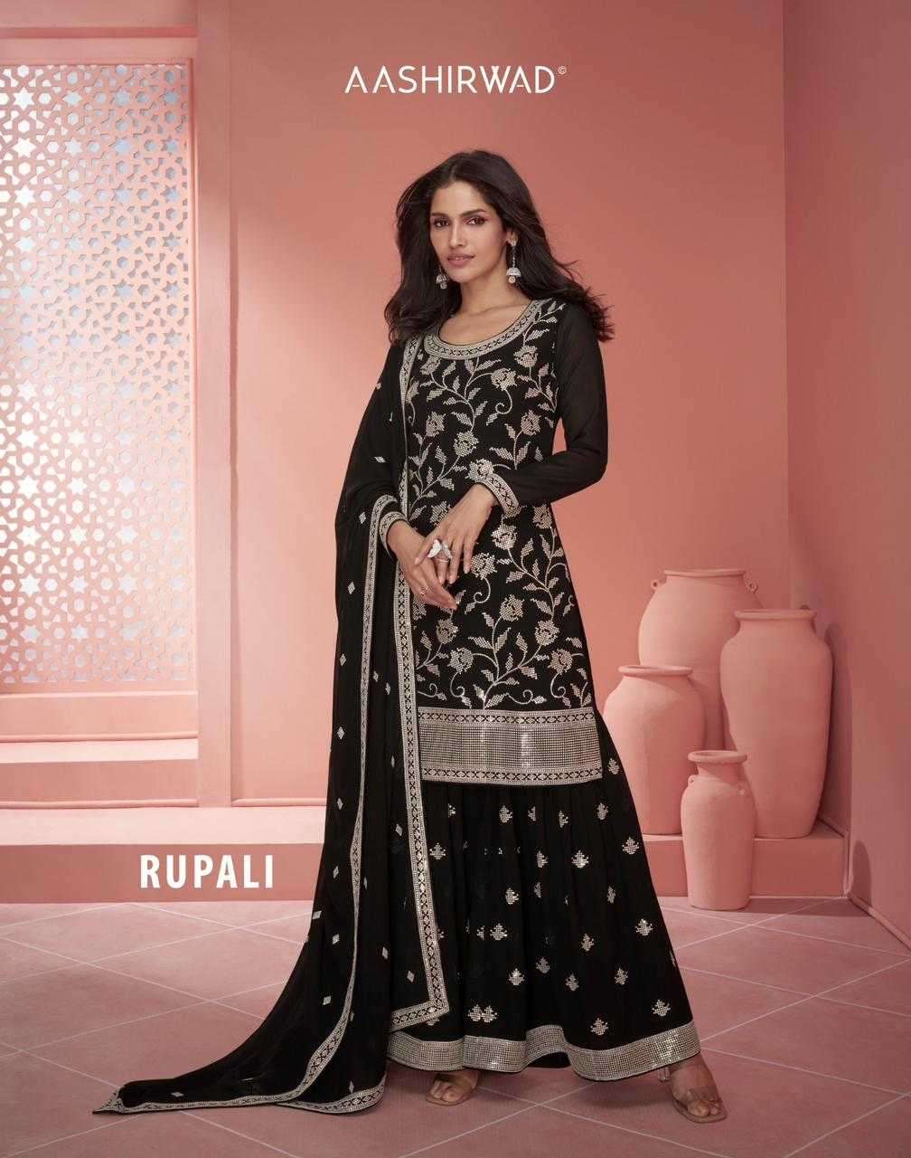 aashirwad rupali series 9918-9919 real georgette readymade suit 