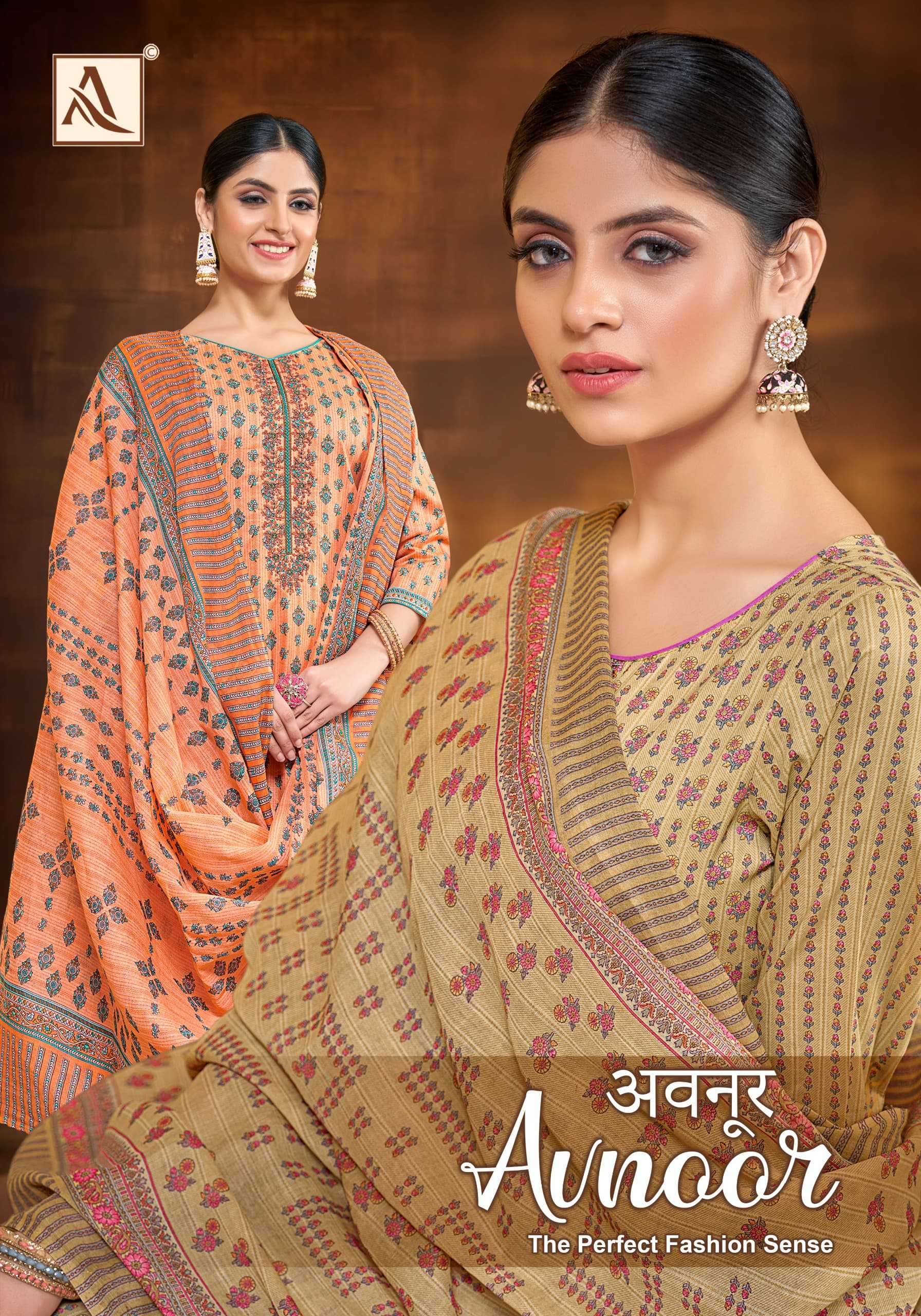 alok suit avnoor series 1502001-1502008 pure cotton suit 