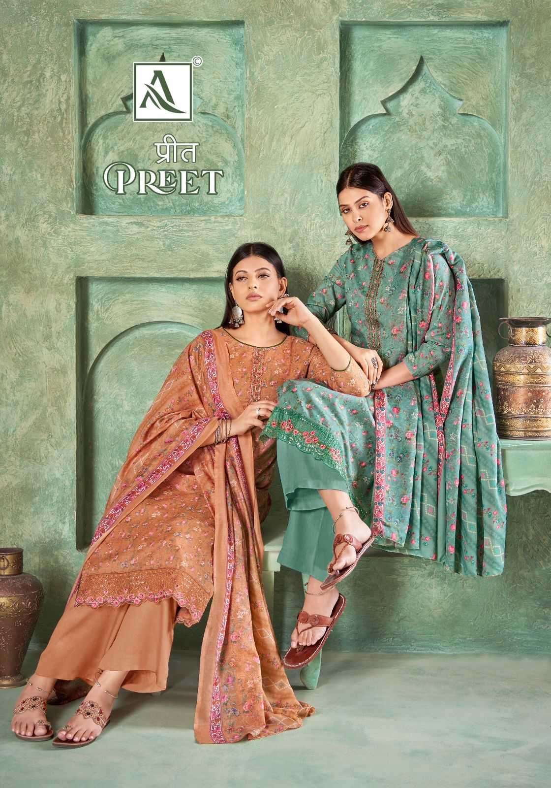 alok suit preet series 1358001-1358008 Pure Cotton suit