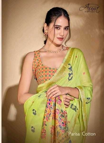 aura parisa series 135901-135906 Soft Cotton saree