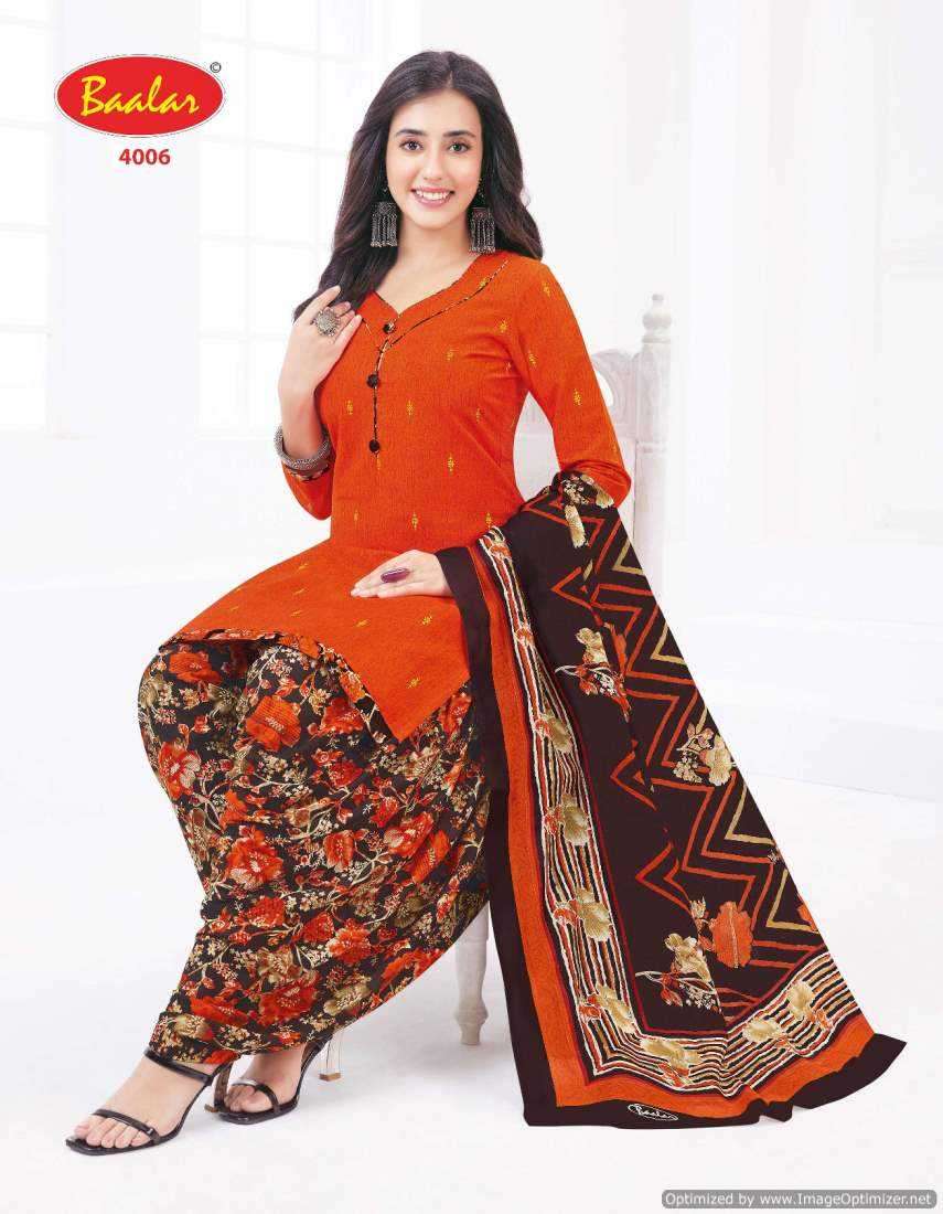 baalar cristal patiyala vol 4 series 4005-4019 Cotton suit