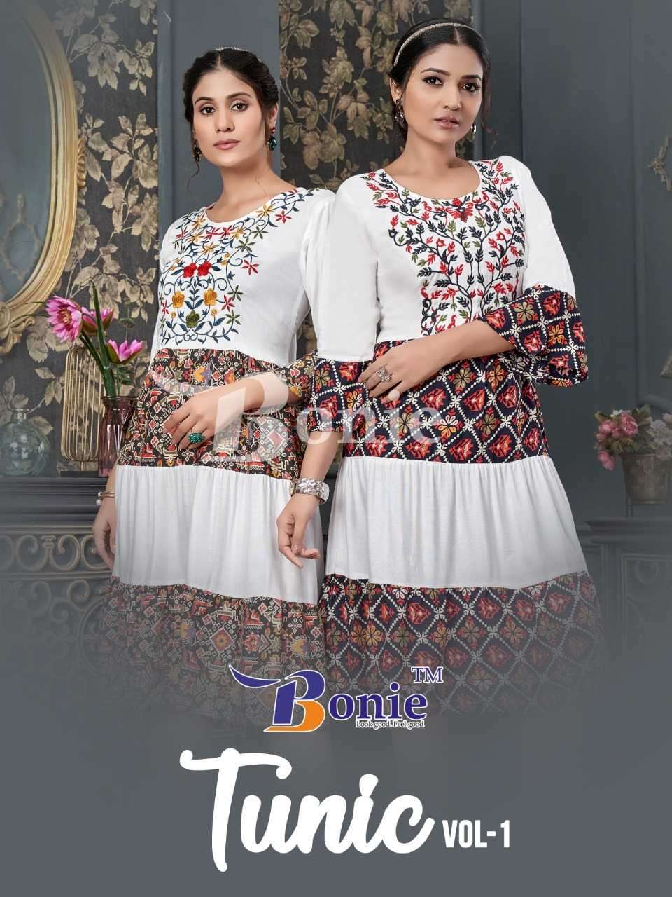 bonie tunic vol 1 series 1001-1006 rayon kurti 