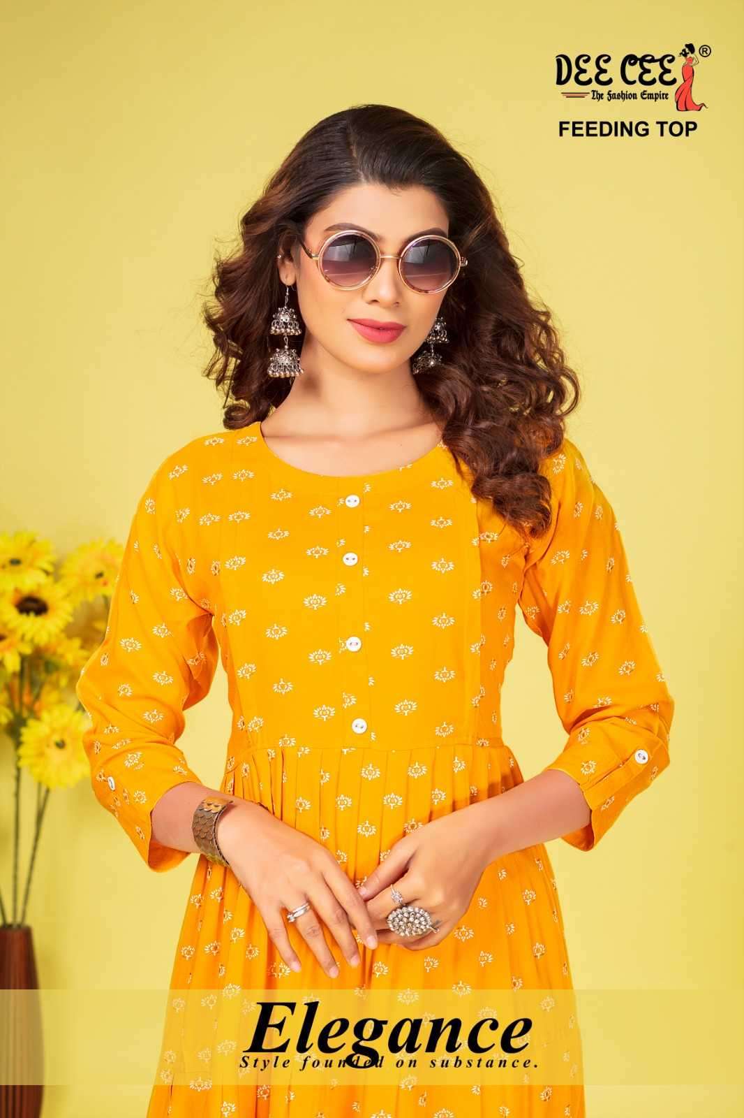 dee cee bliss series 101-106 rayon print kurti 
