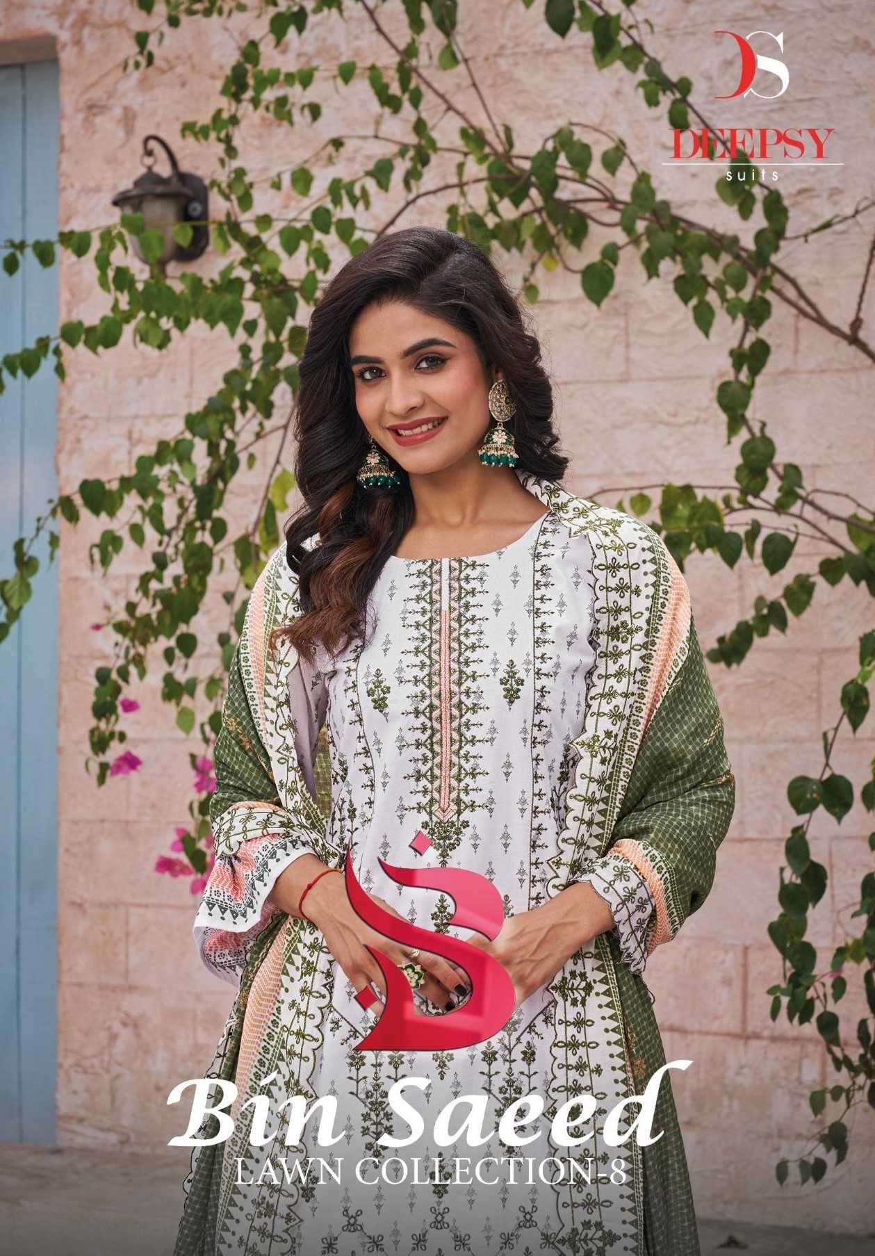 deepsy bin saeed vol 8 series 8001-8006 Pure cotton suit