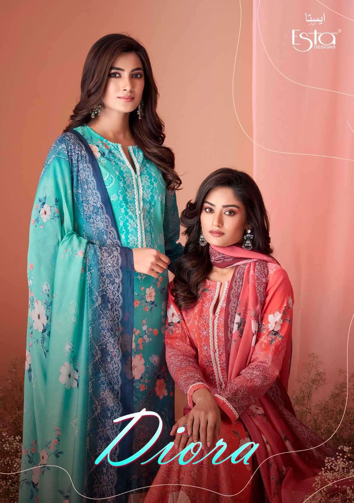 esta diora series 1001-1008 cotton digital print suit 