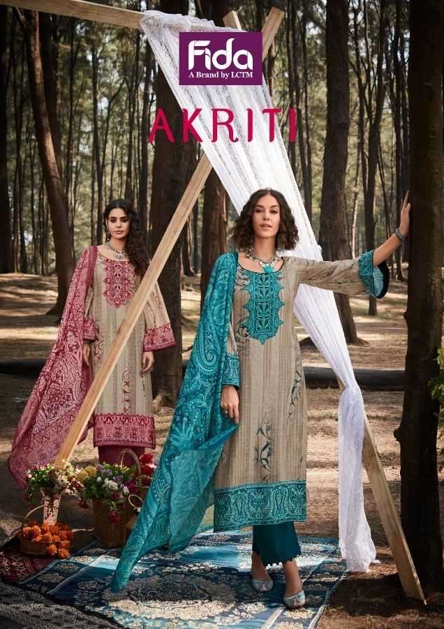 fida akriti series 1001-1006 digital cotton slub suit 