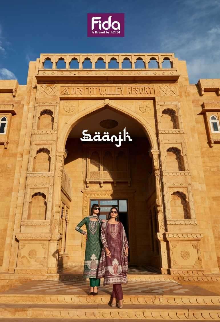 fida saanjh series 1001-1006 cotton printed suit 