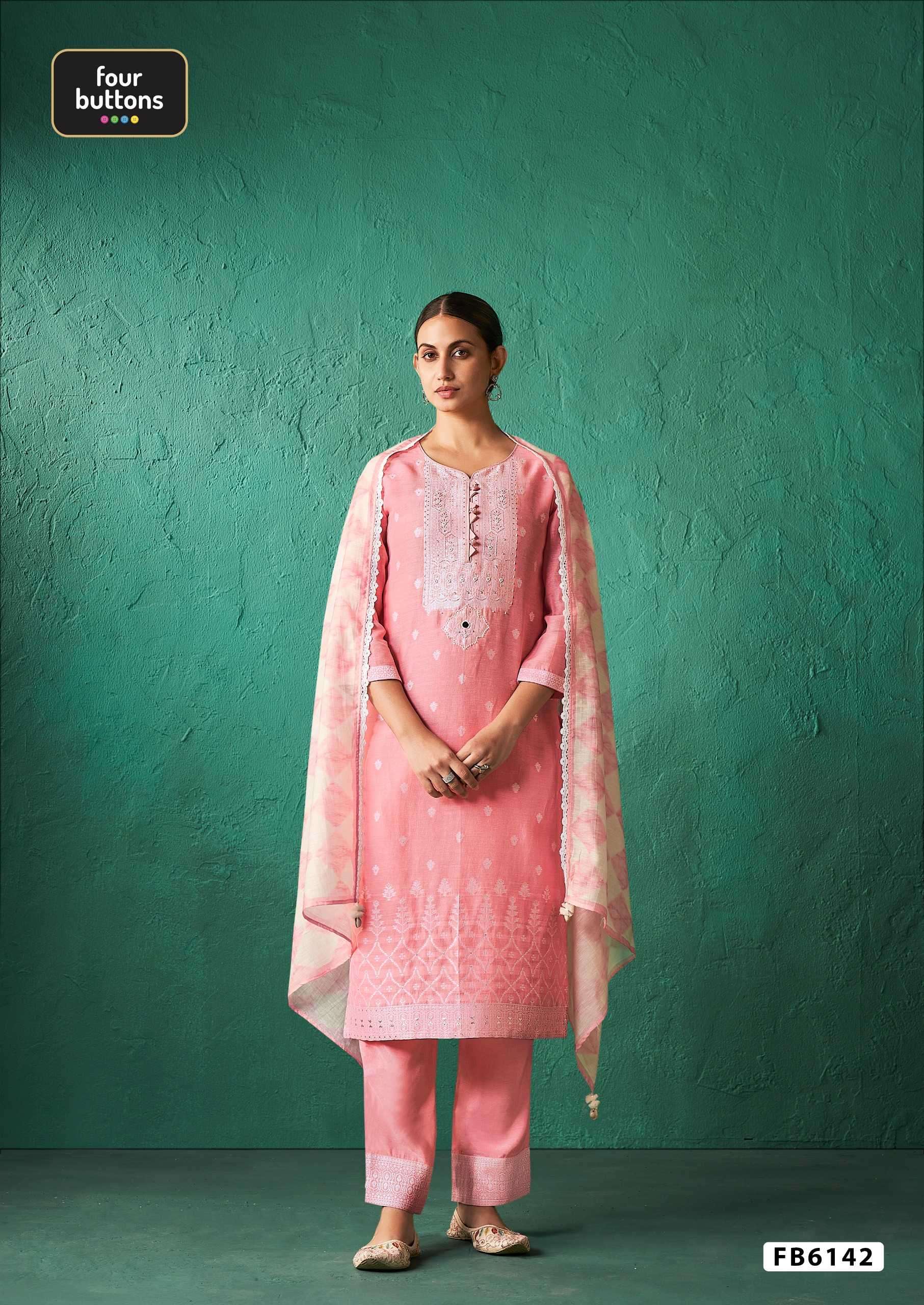 fourdots skd set part 4 fb 6141-6144 linen jacquard suit 