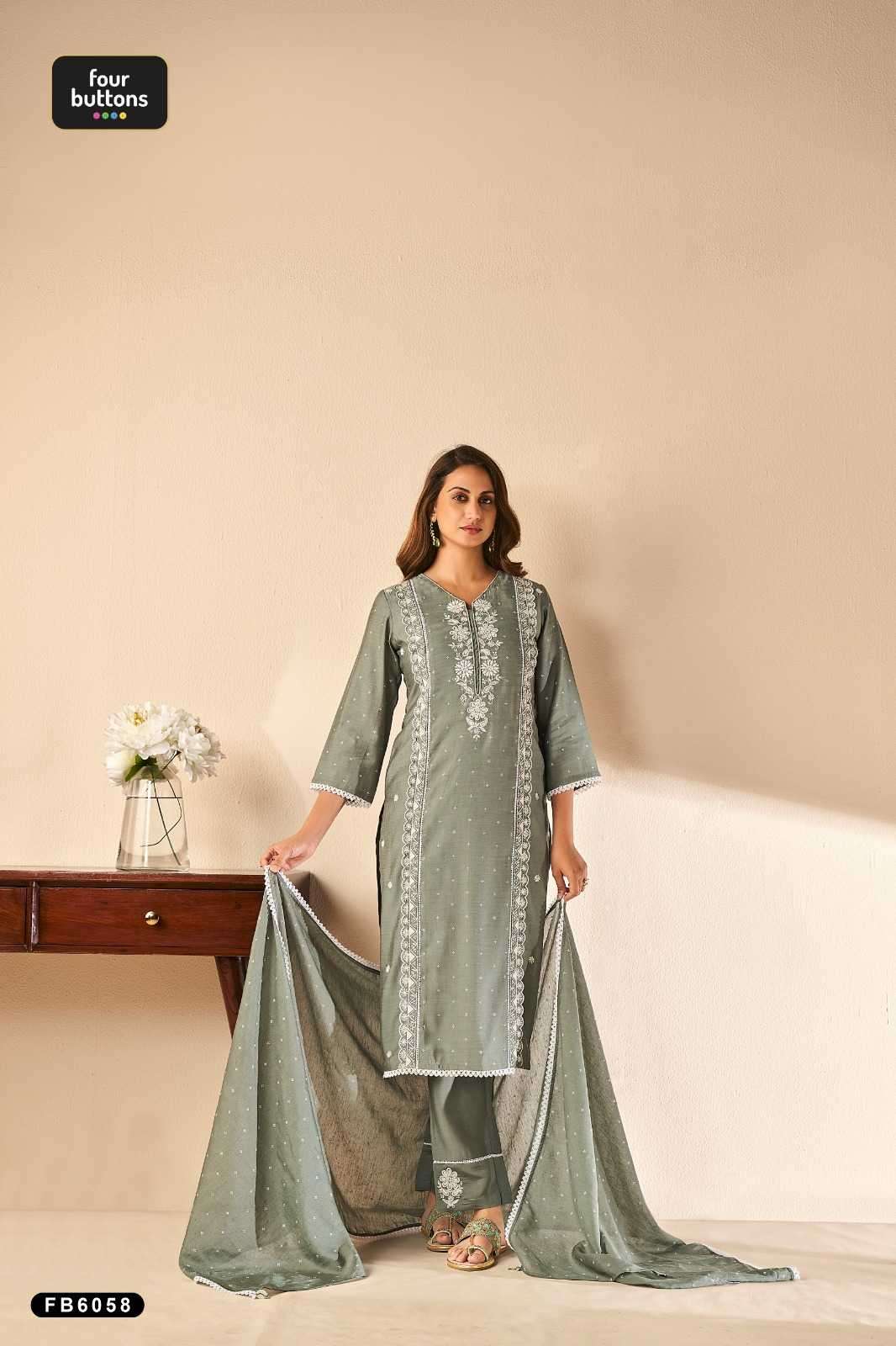 fourdots skd set part 6 fb 6058-6060 modal chanderi readymade suit 