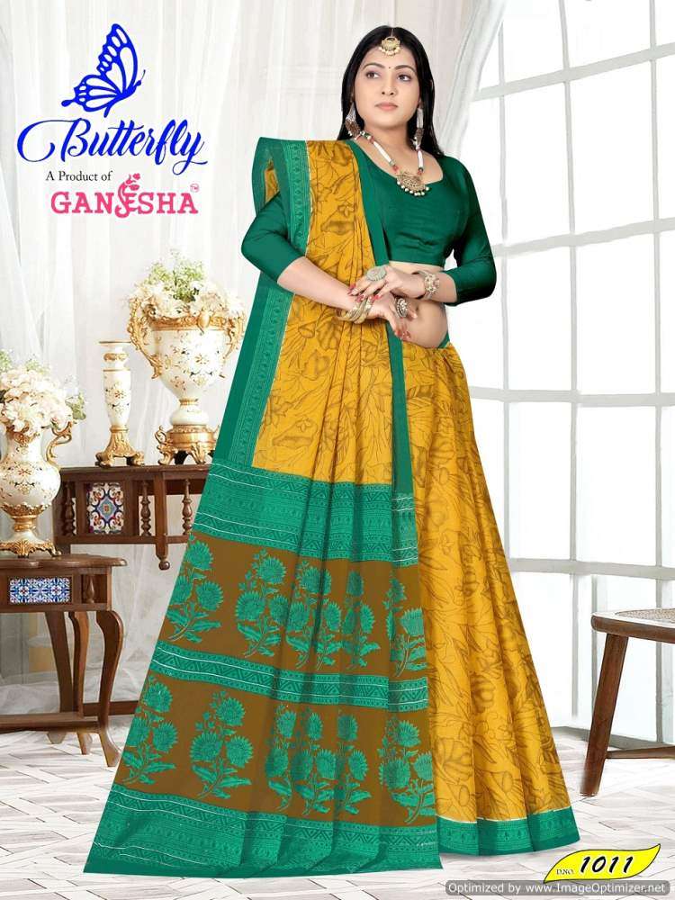 Ganesha Butterfly Vol-1 series 1008-1017 cotton saree