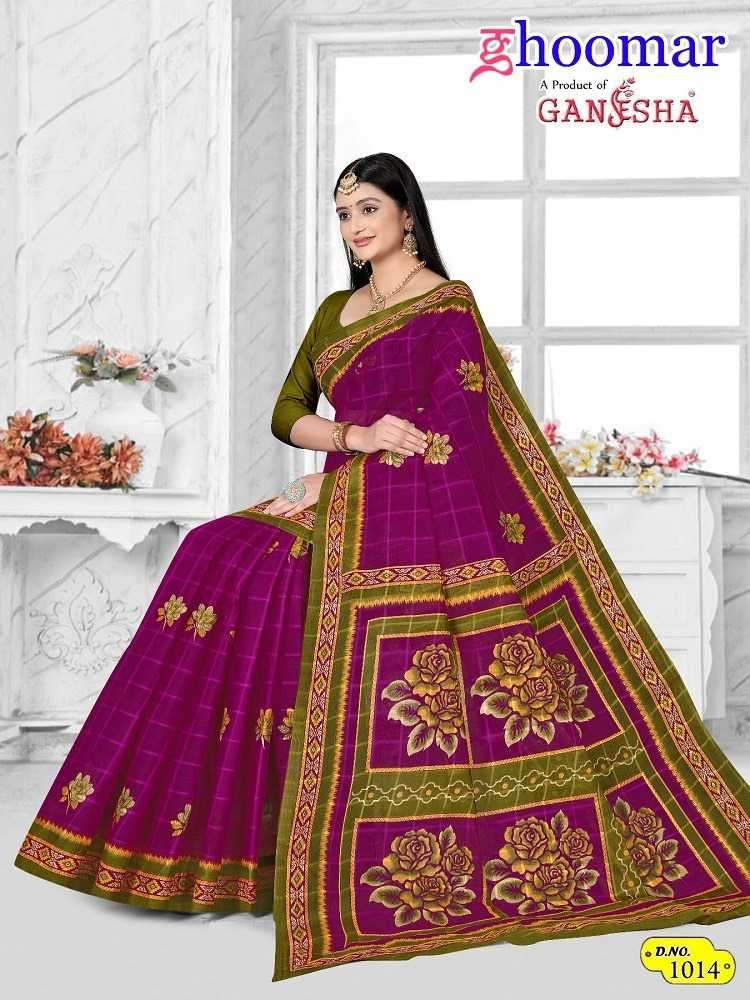 ganesha ghoomar vol 1 series 1008-1017 Heavy Cotton saree