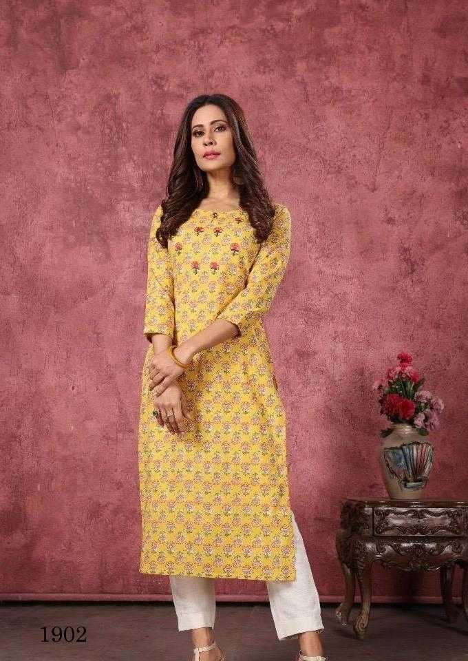indira apparel 1902 beautiful cotton kurti combo set