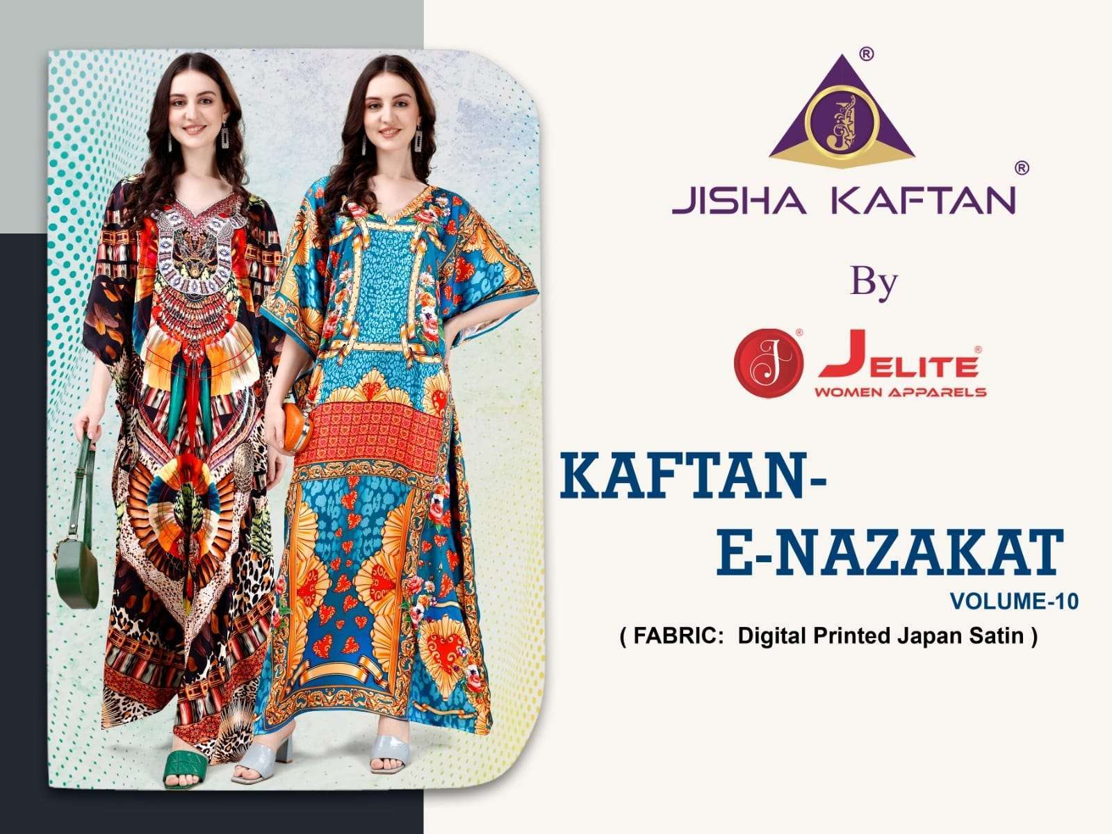Jelite Jisha Kaftan vol 10 series 1001-1008 Smooth Satin kaftan