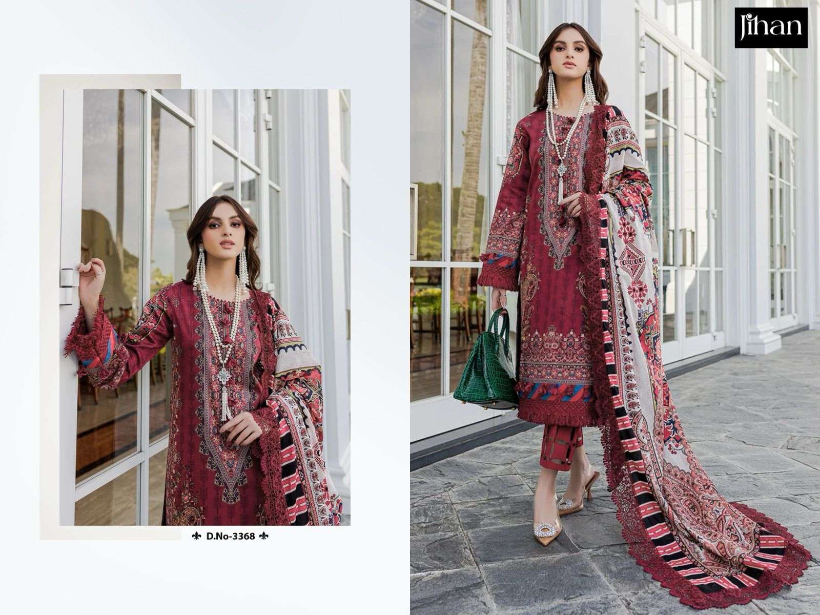 JIHAN 3368 designer  COTTON PRINT suit