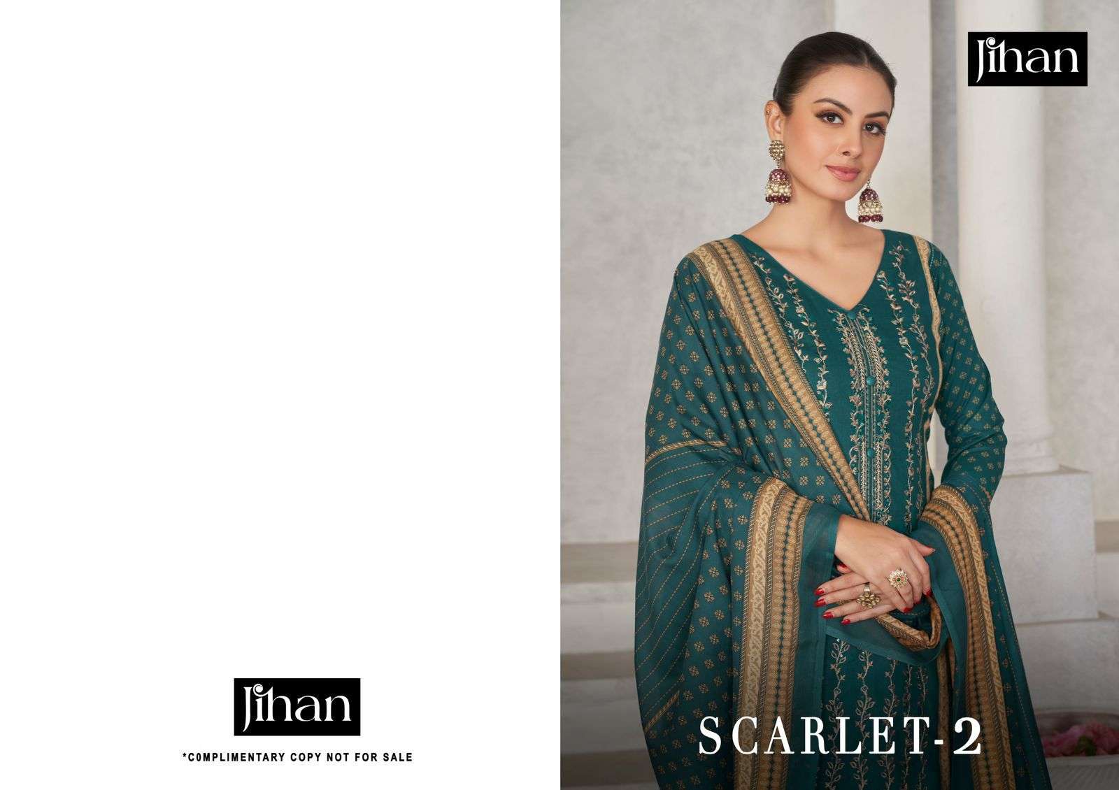 jihan scarlet lawn vol 2 designer pure lawn suit 