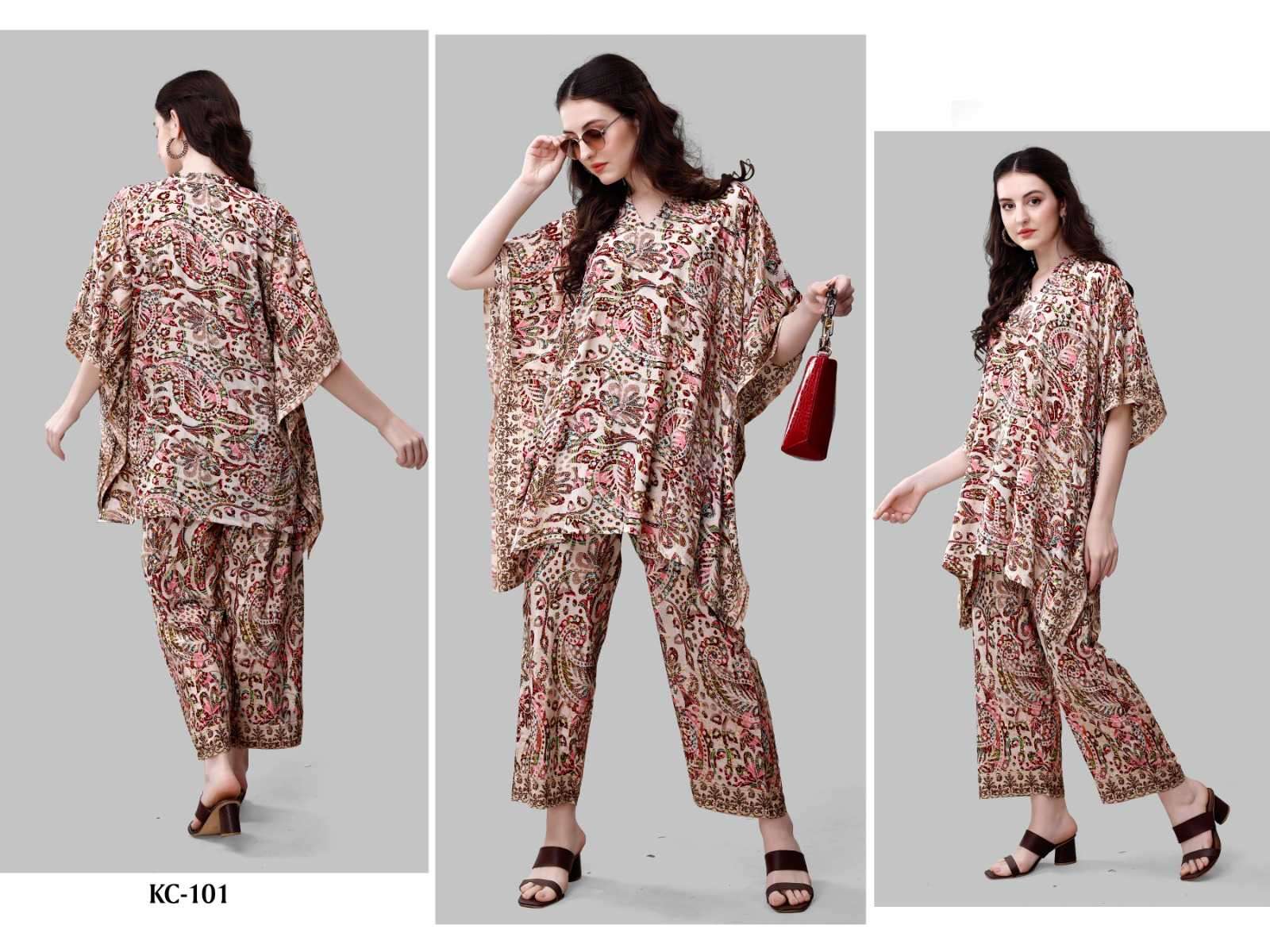 jisha kaftan coord sets vol 1 printed silk kaftan
