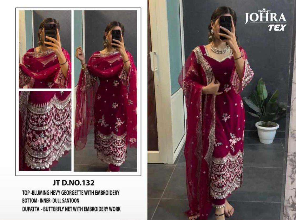 johra tex jt-132 designer blooming georgette suit 