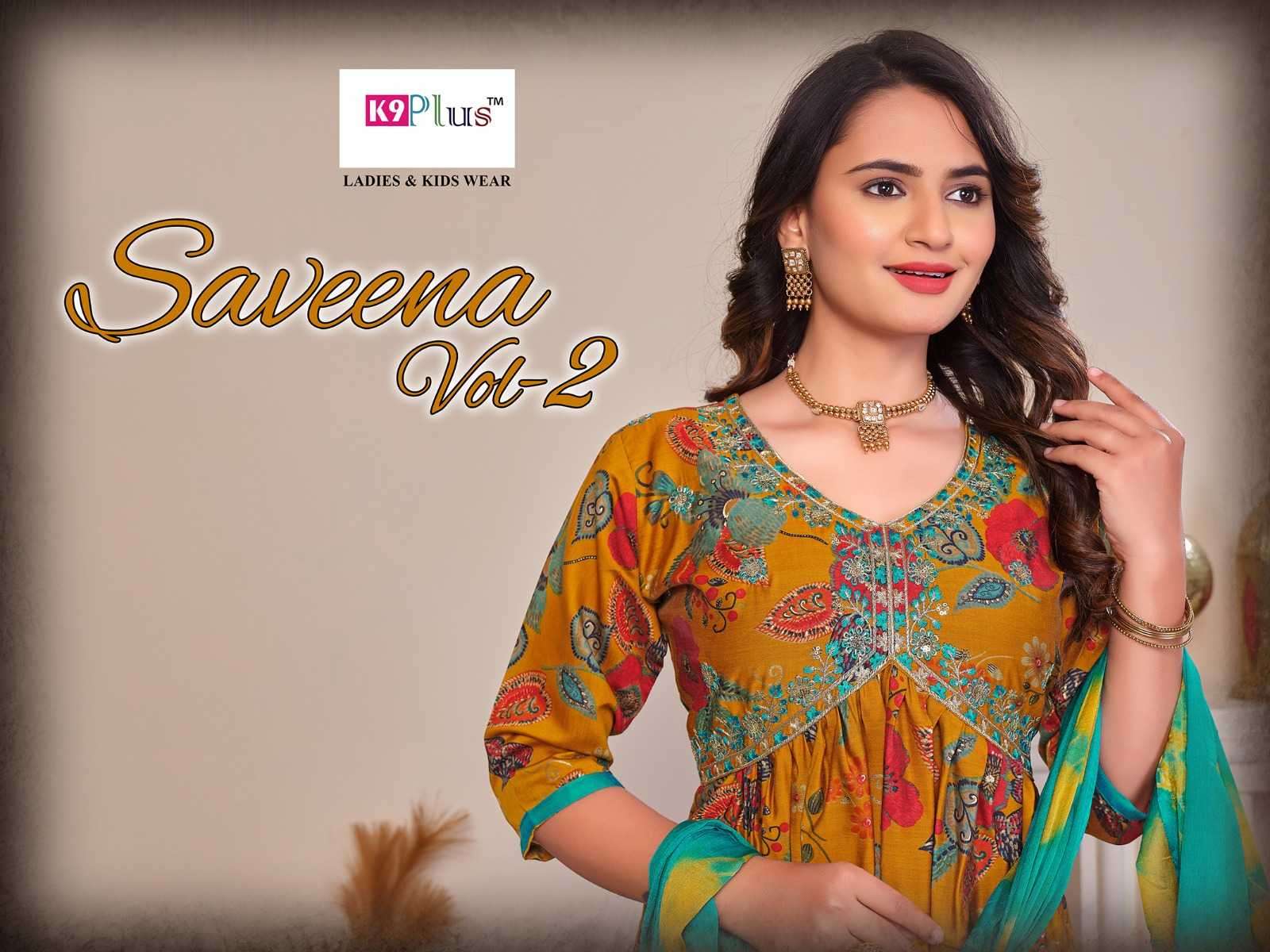 k9 plus saveena vol 2 series 2021-2028 modal print readymade suit 