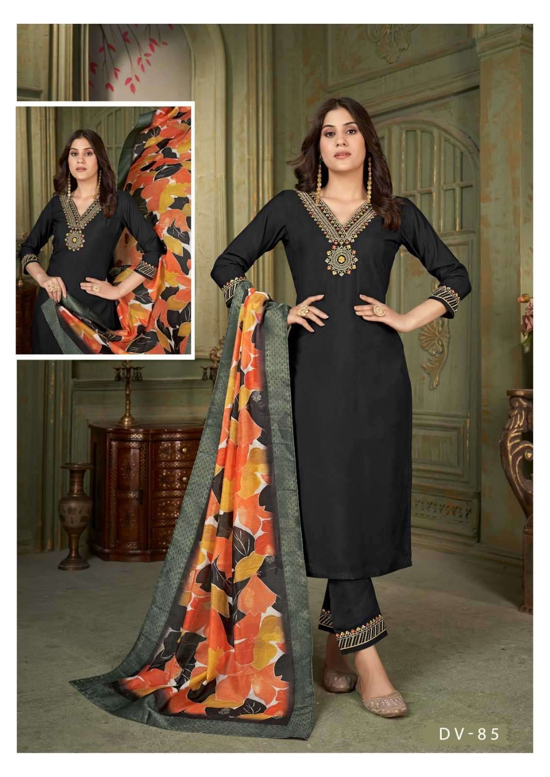 kalaroop kajree dv 85 Roman silk readymade suit 