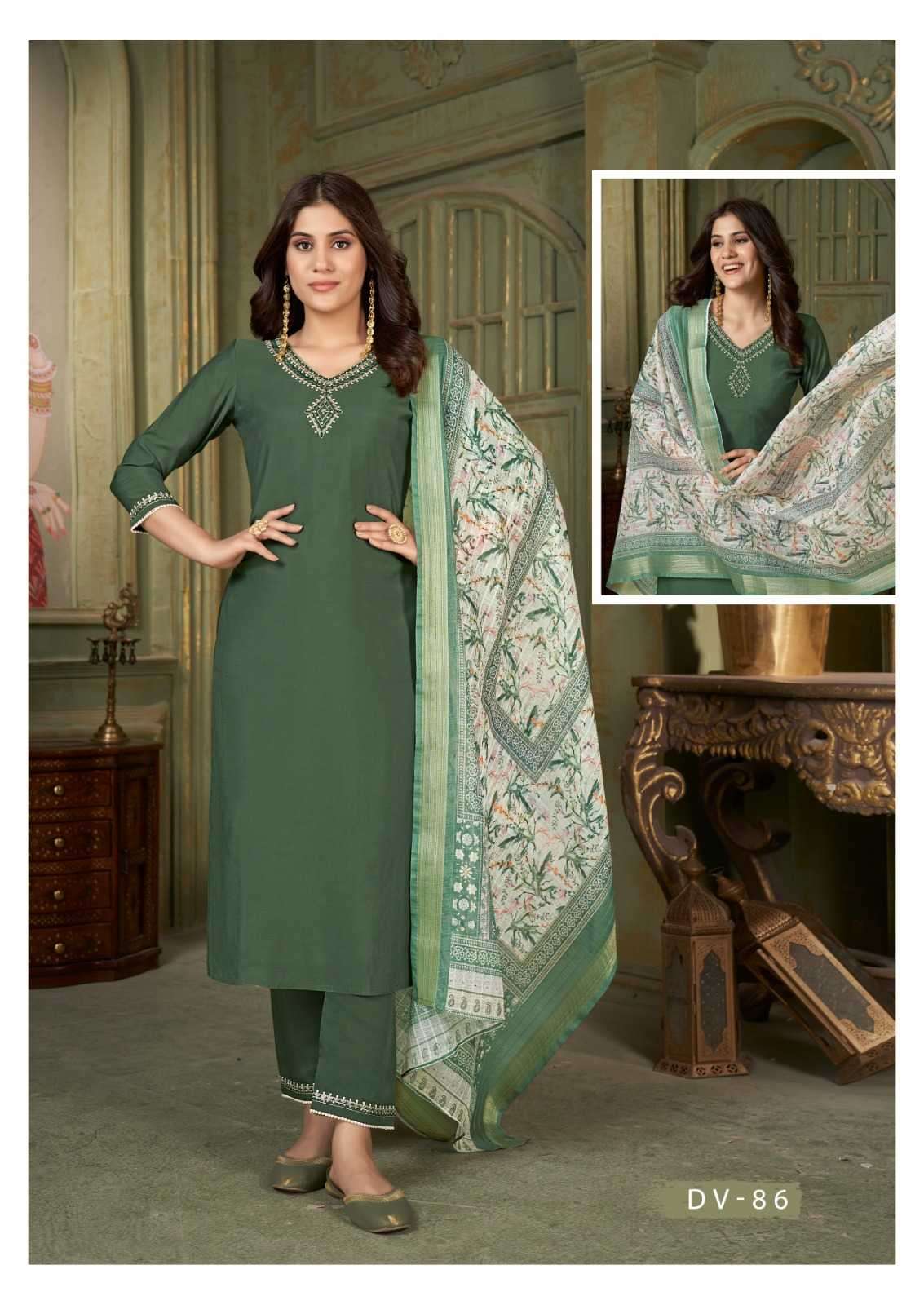 kalaroop kajree dv 86 Roman silk readymade suit 