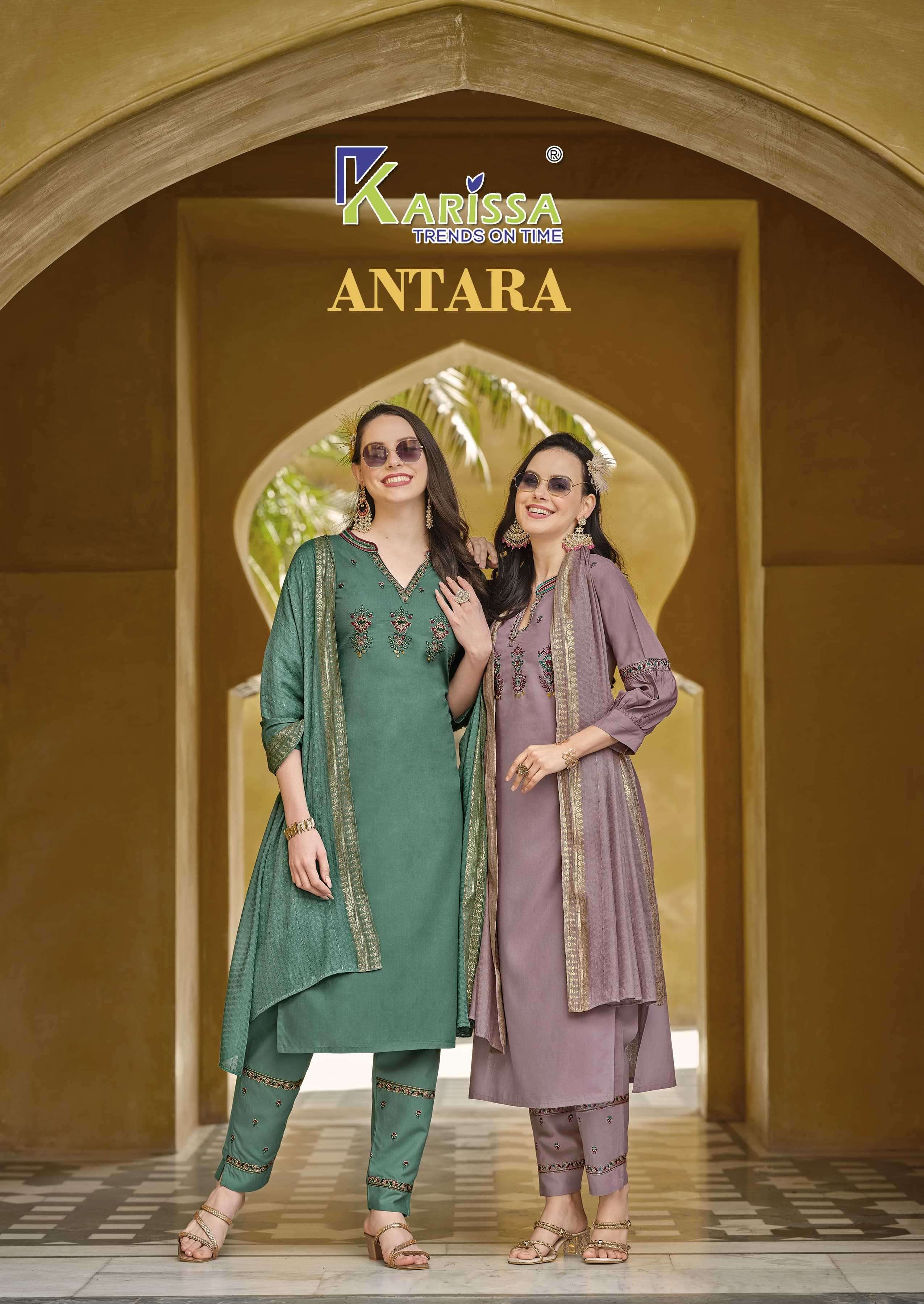 karissa antara series 1001-1004  LIVA Premium  Rayon readymade suit 