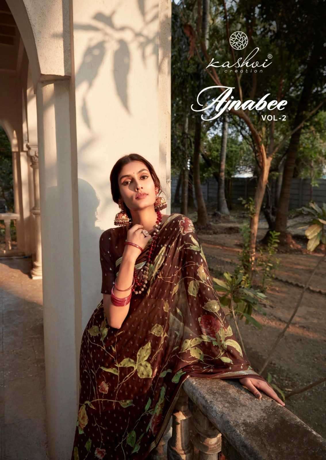 kashvi ajnabee vol 2 series 1001-1008 moss saree