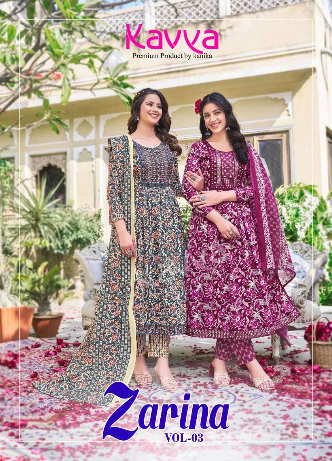 kavya zarina vol 3 series 3001-3010 Cambric Cotton readymade suit 