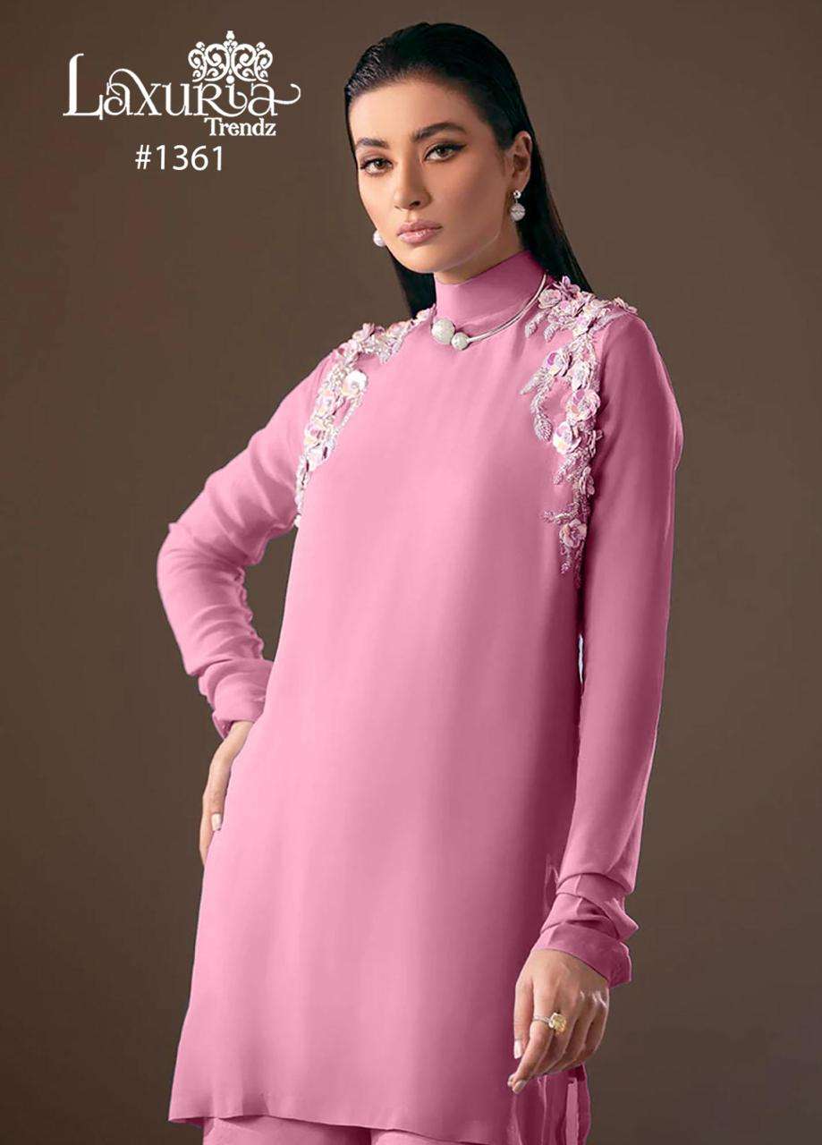 laxuria 1361 BSY Satin designer Tunic with Gorgeous Handwor