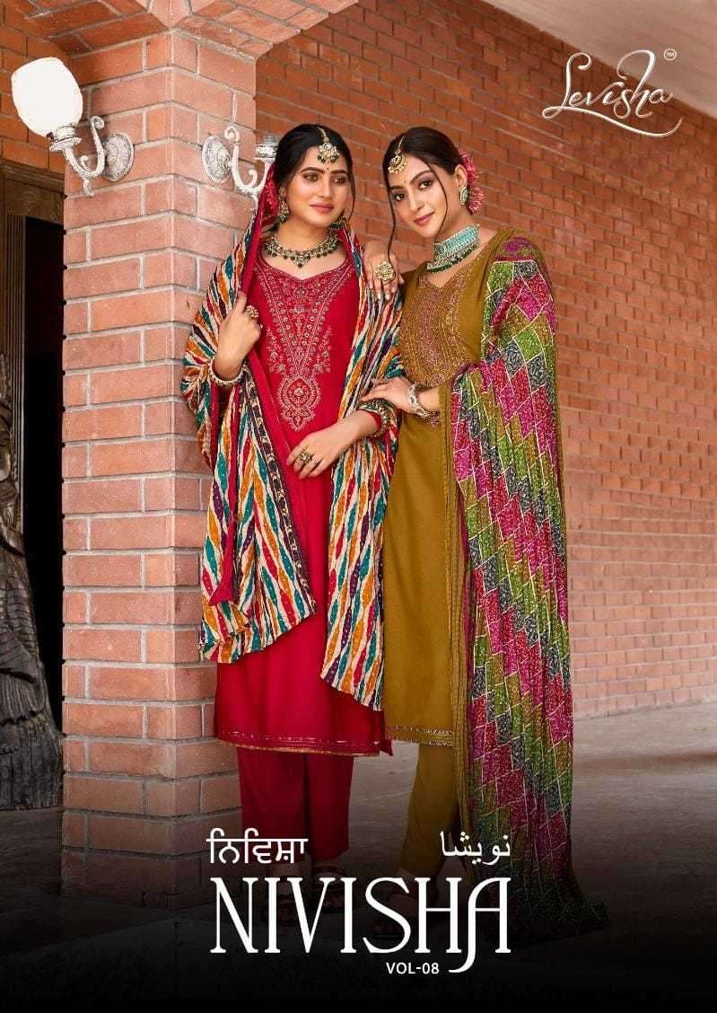 levisha nivisha vol 8 series 813-818  Pure Rayon Slub suit