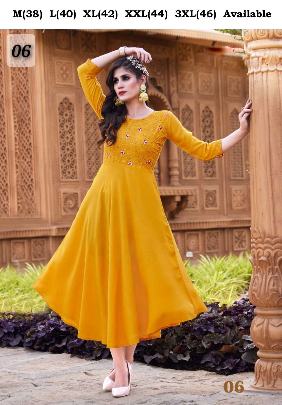 MANNAT designer Heavy Reyon Slub long gowns