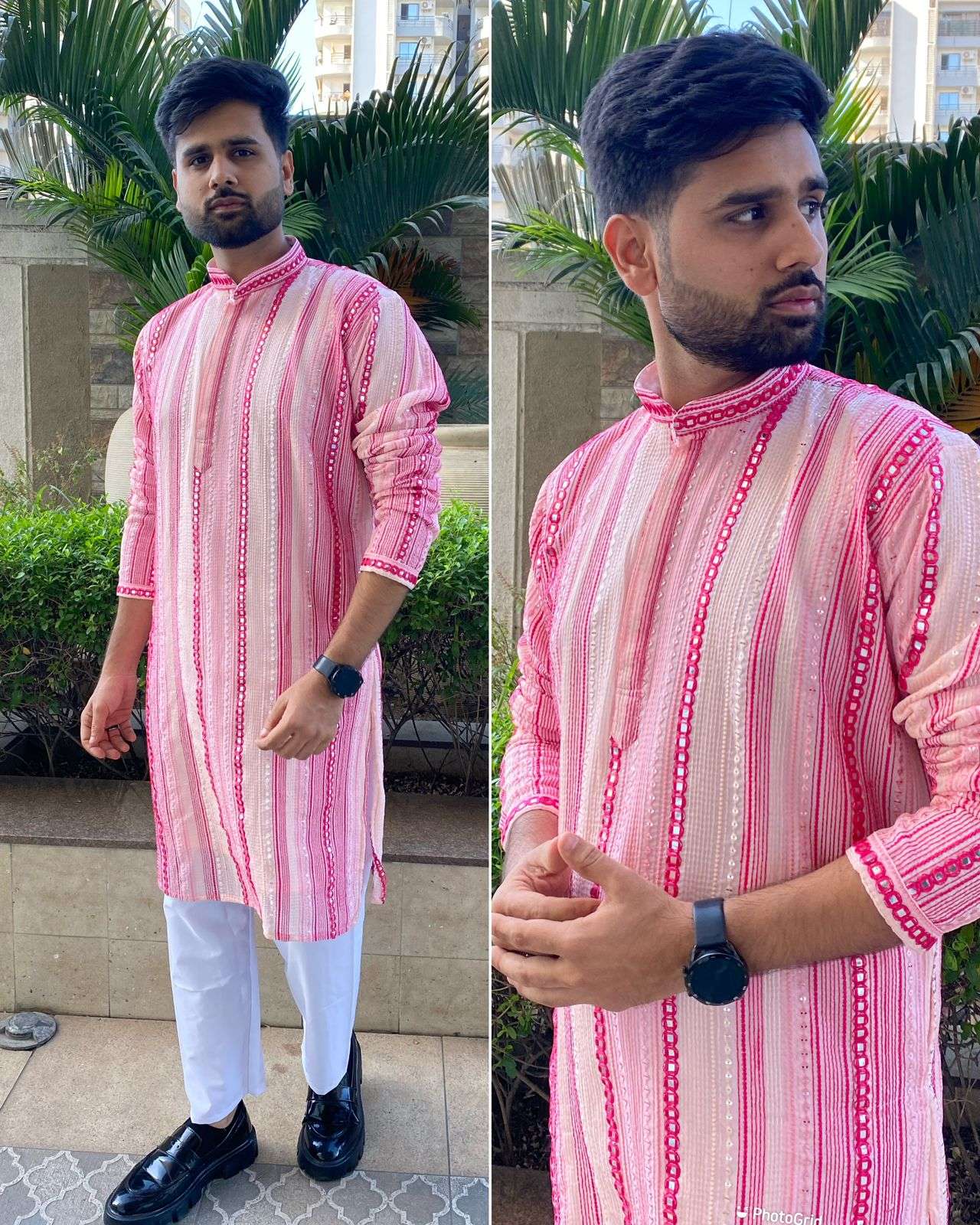 Manyavar Luxe Heavy Georgette kurta pyjama set