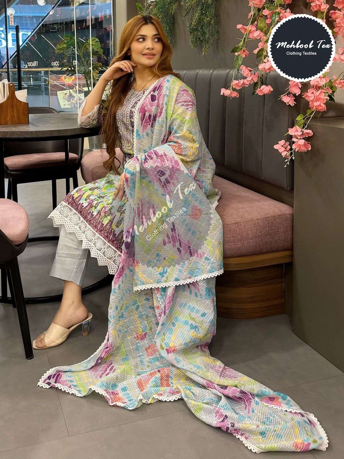Mehbbob tex 1289 designer cotton printed suit