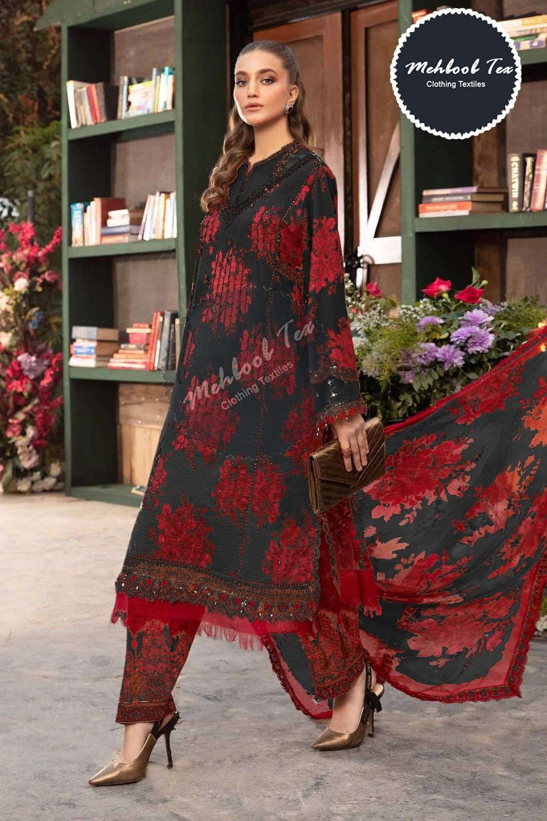 Mehbbob tex 1303 B designer Pure cambric cotton suit