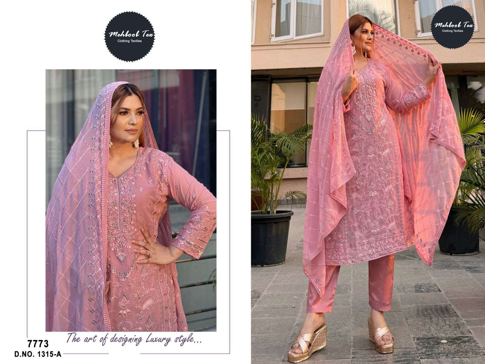Mehbbob tex 1315 designer GEORGETTE WITH HEAVY EMBROIDERED suit